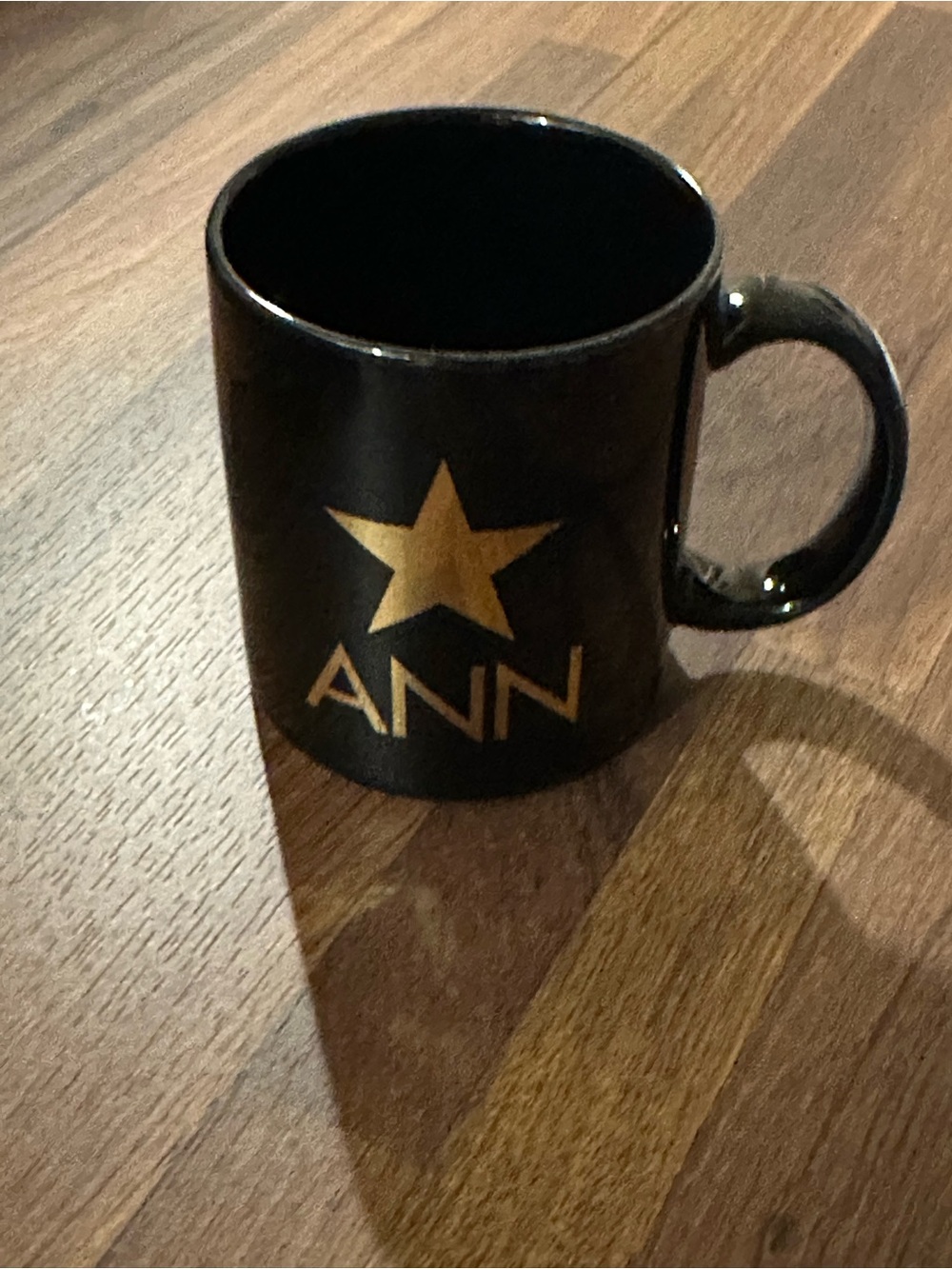 Gold Star Black Ceramic Coffee Mug